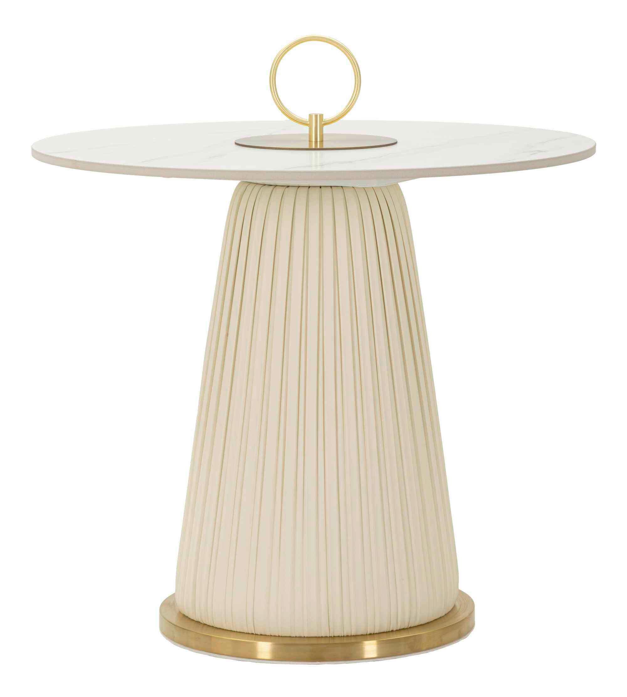 Couchtisch Nova Creme/Goldfarben/Weiß B: 50 cm - Goldfarben/Creme, Basics, Keramik/Kunststoff (50/60/60cm)