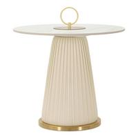 KONFERENČNÝ STOLÍK NOVA - biela/zlatá, Basics, kov/plast (50/60cm)