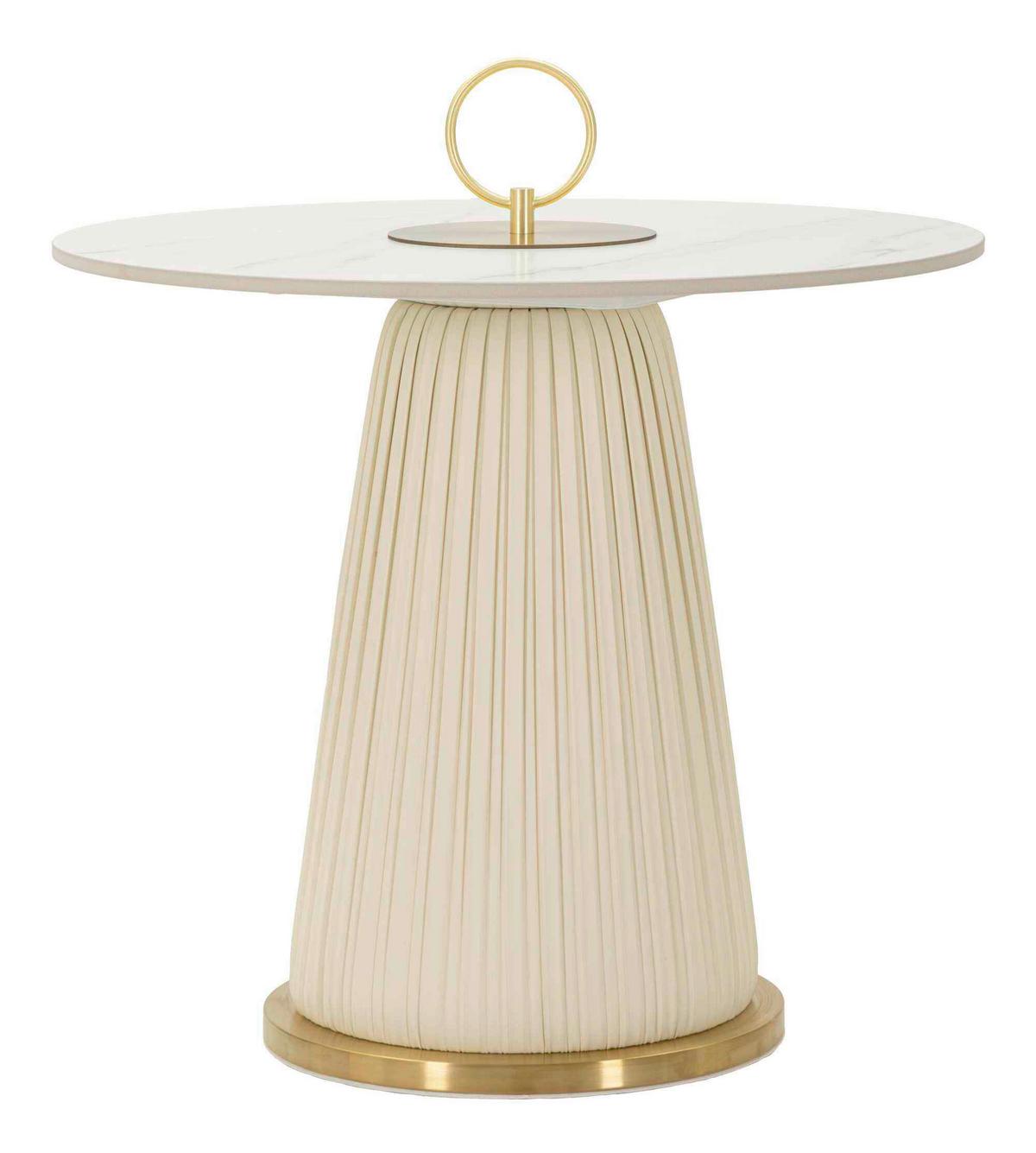 KONFERENČNÝ STOLÍK NOVA - biela/zlatá, Basics, kov/plast (50/60cm)