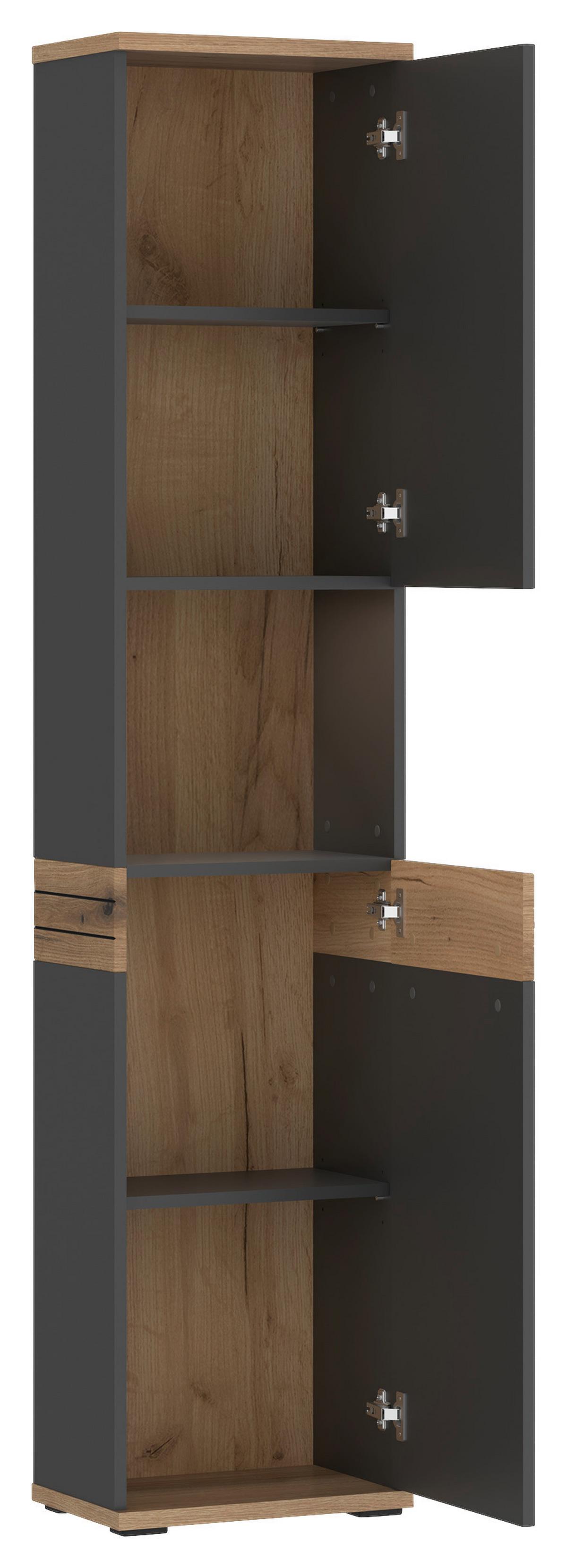 Hochschrank Cotia Cotls 1 - Eichefarben/Anthrazit, MODERN, Holzwerkstoff (40/187,6/30cm) - James Wood