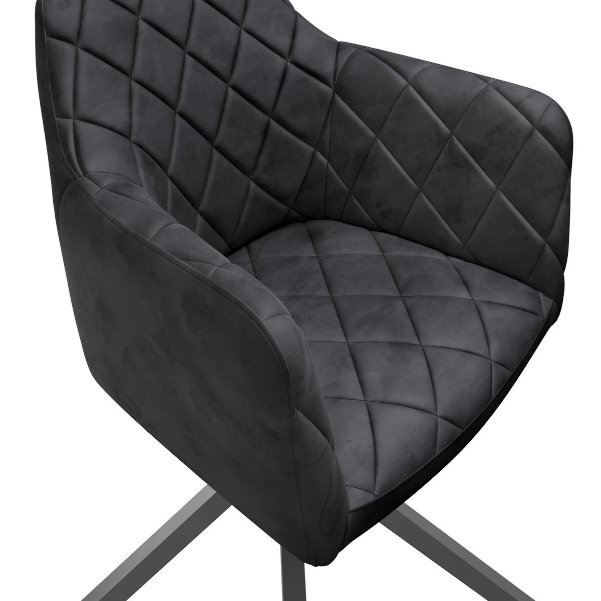 Stuhl Patti Anthrazit,sitzfl. 360° Drehbar - Anthrazit/Schwarz, KONVENTIONELL, Textil/Metall (58/81/54cm)