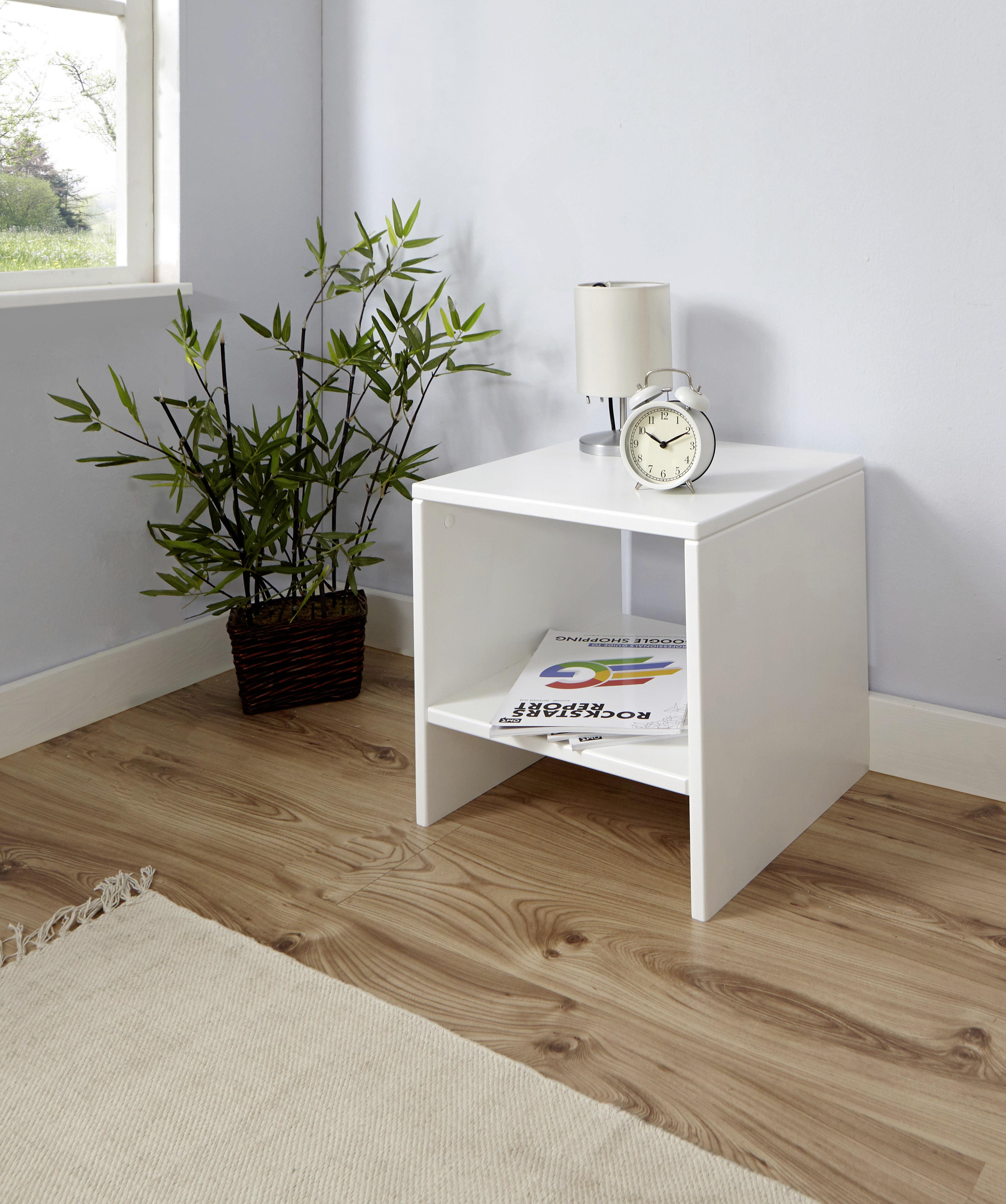 Nachttisch Harry B: 40 Cm Weiß - Weiß, KONVENTIONELL, Holz (42/37/25cm) - MID.YOU