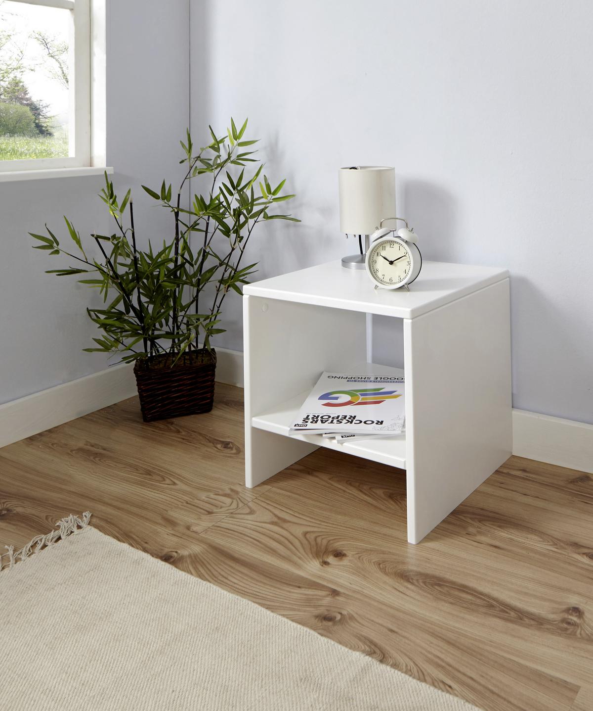 Nachttisch Harry B: 40 Cm Weiß - Weiß, KONVENTIONELL, Holz (42/37/25cm) - MID.YOU