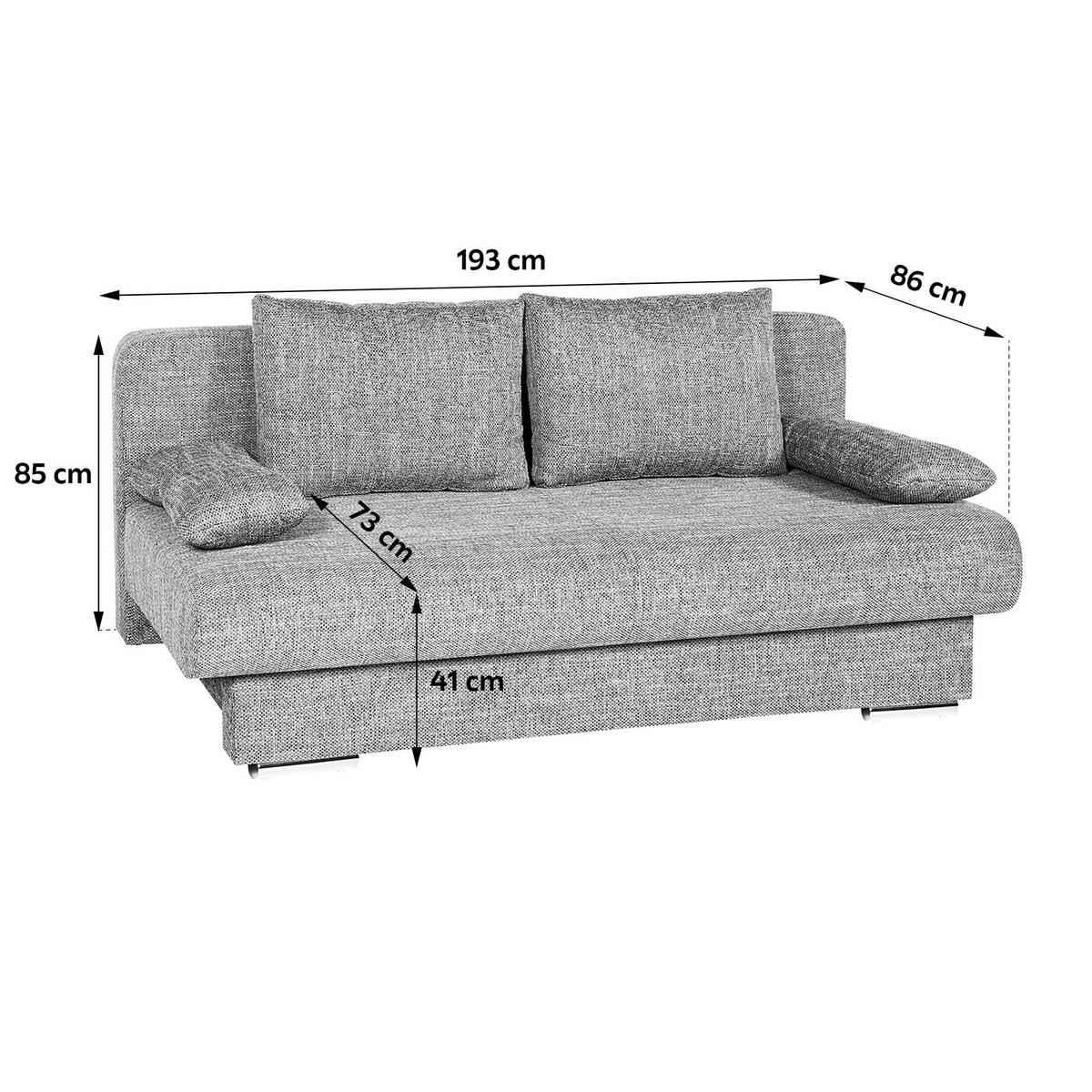 Schlafsofa Bora - Chromfarben/Creme, Design, Holzwerkstoff/Textil (193/85/86cm) - P & B