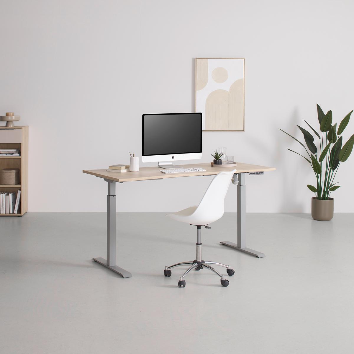PÍSACÍ STÔL SIENA - farba duba/strieborná, Modern, kompozitné drevo (160/72/77cm) - Mömax