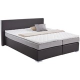 Boxspringbett Riva 180x200 Dunkelgrau - Chromfarben/Dunkelgrau, MODERN, Holz/Holzwerkstoff (180/200cm) - Luca Bessoni