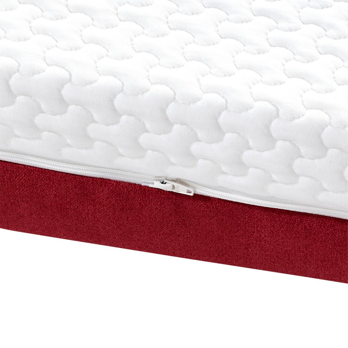 Taschenfederkernmatratze Enjoy Mia 90x200 H2 H: 17,5 cm - Rot/Weiß, Textil (90/200cm) - Primatex