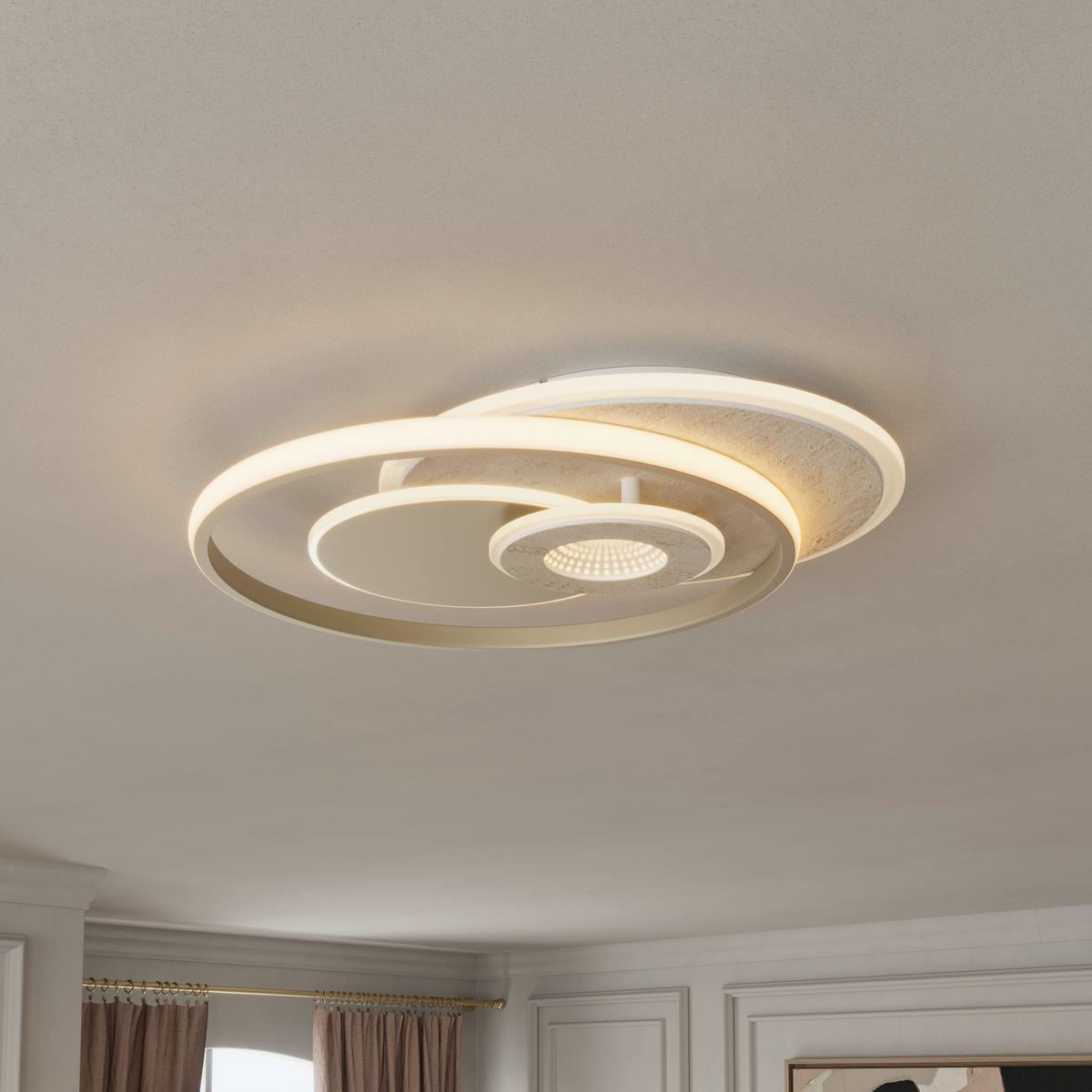 LED-DECKENLEUCHTE CARA - Sandfarben/Champagner, Basics, Kunststoff/Metall (42l) - Luca Bessoni