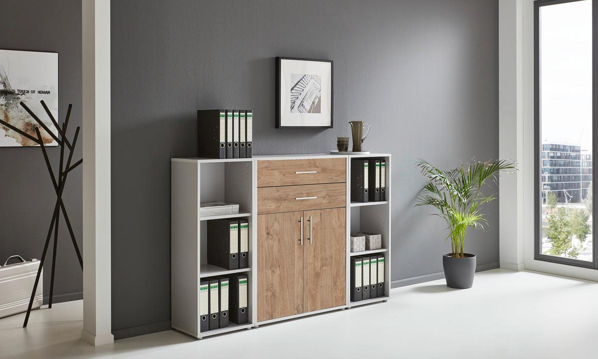 Aktenschrank Office Edition Grau/eiche Dekor B: 172,6cm - Eichefarben/Grau, MODERN, Holzwerkstoff (172,6/113,6/33cm) - MID.YOU