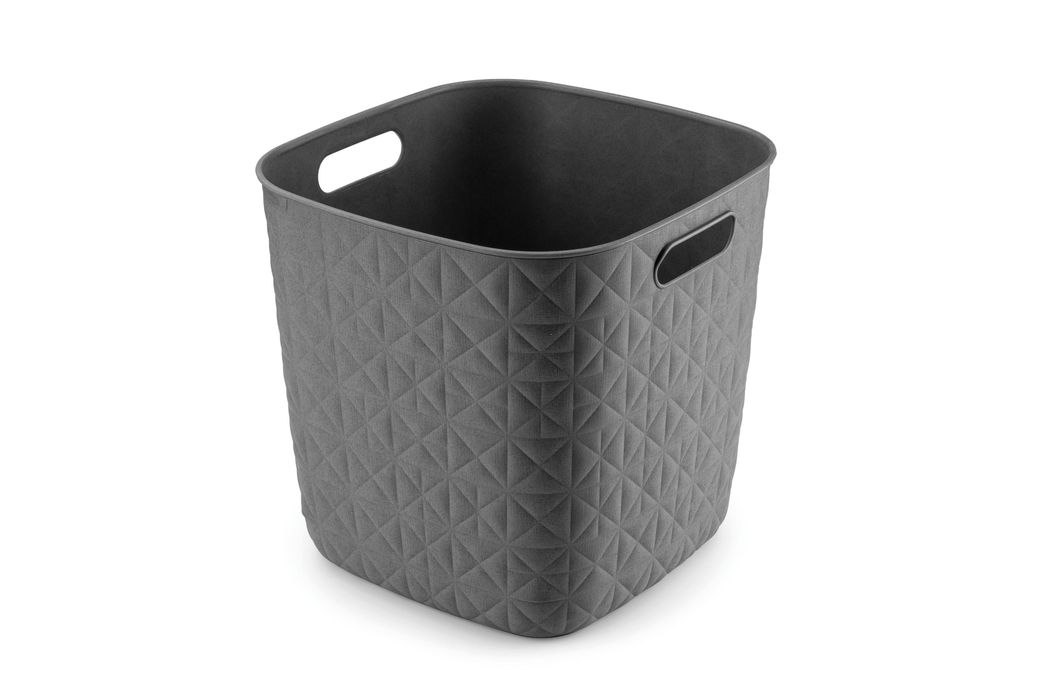 úložný košík SOFTEX KOSTKA - tmavosivá, Basics, plast (28/27/28cm) - Curver
