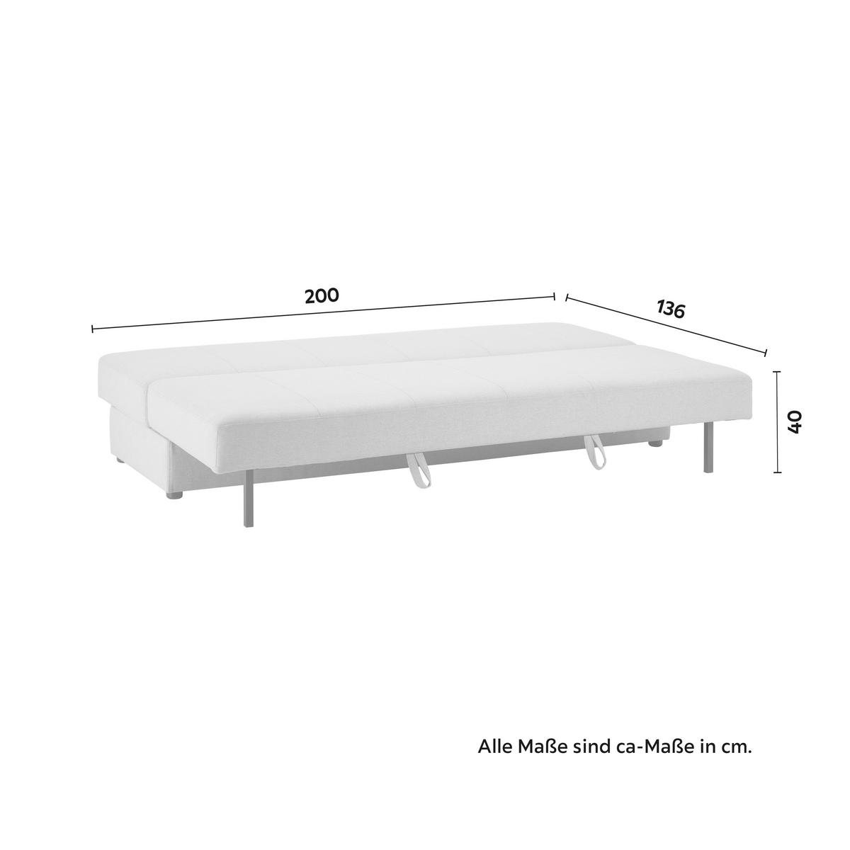 Rozkladacia pohovka CLAUDIO - čierna/svetlosivá, Modern, drevo/textil (200/85/93cm) - Livetastic