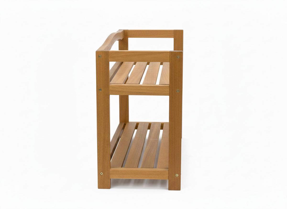 Schuhregal aus Akazie 2 Etagen 26x42x74 cm - Akaziefarben, Basics, Holz (26/42/74cm)
