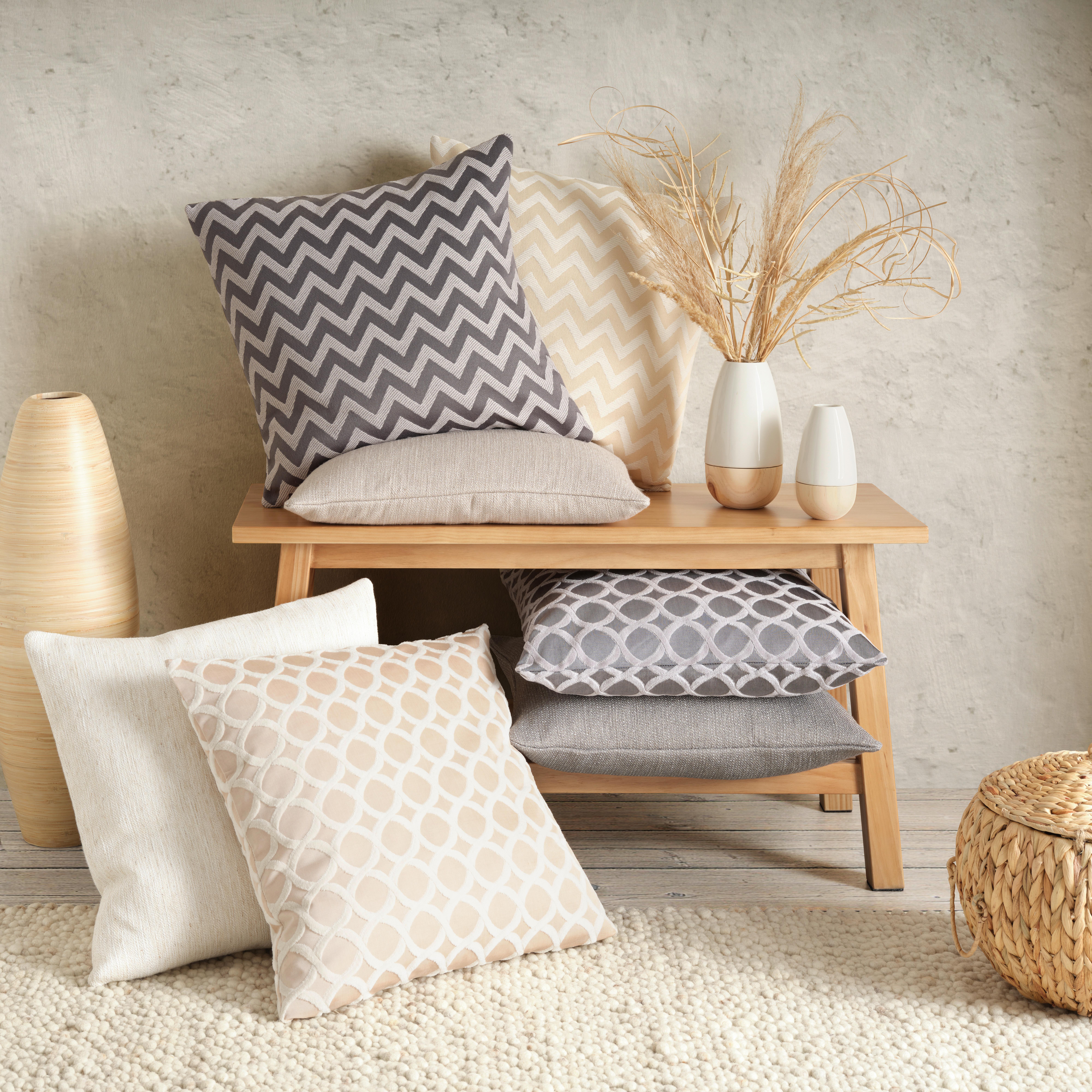 Potah na polštář Circle, Š/D: 48/48cm - šedá, Basics, textil (50/50cm) - Premium Living
