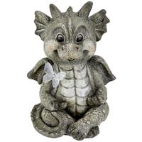 Dekodrache Barry B/H/T: ca. 25/34/21 cm - Grau, KONVENTIONELL, Stein (25/34/21cm) - Ondega