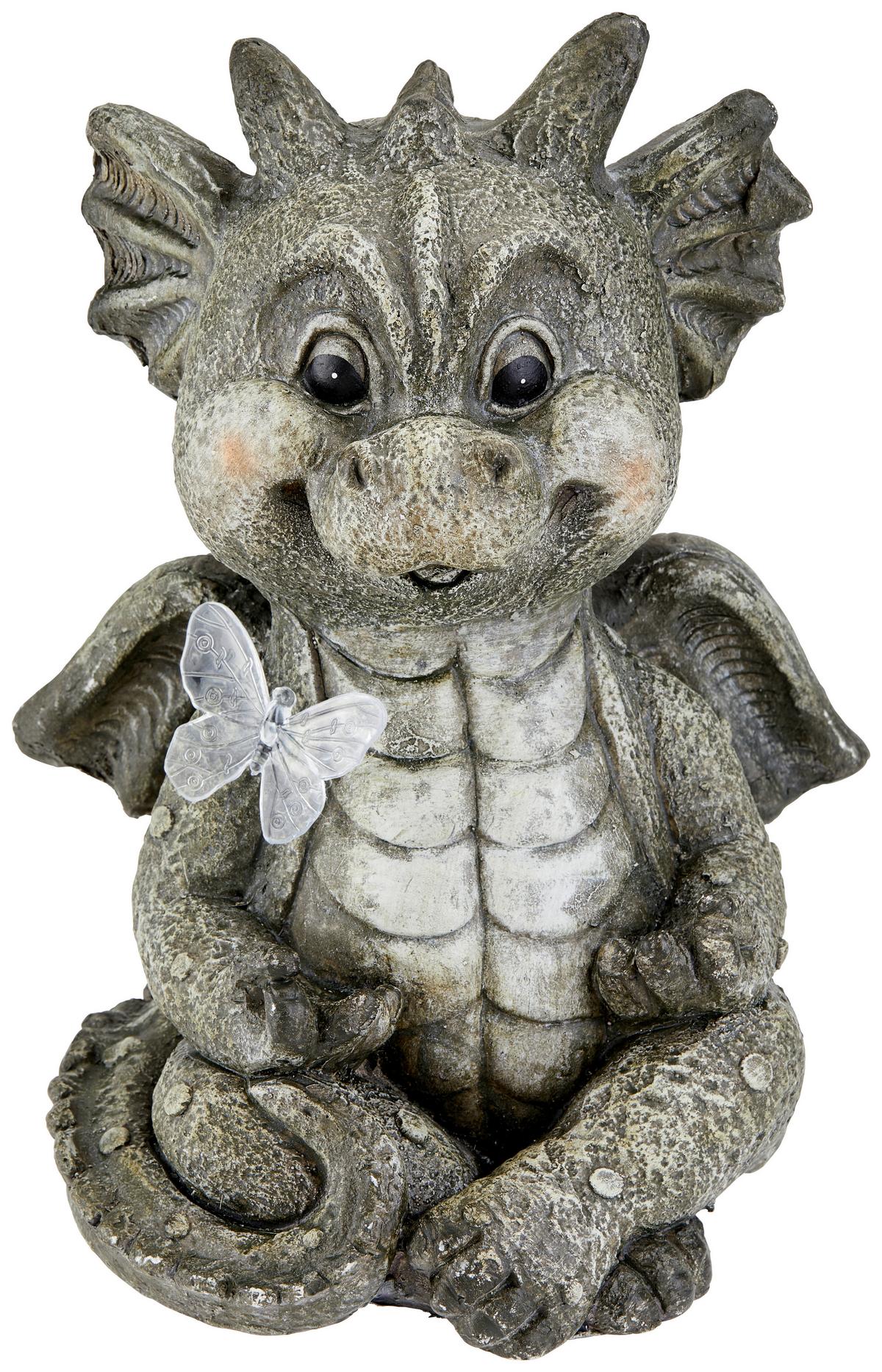 Dekodrache Barry B/H/T: ca. 25/34/21 cm - Grau, KONVENTIONELL, Stein (25/34/21cm) - Ondega