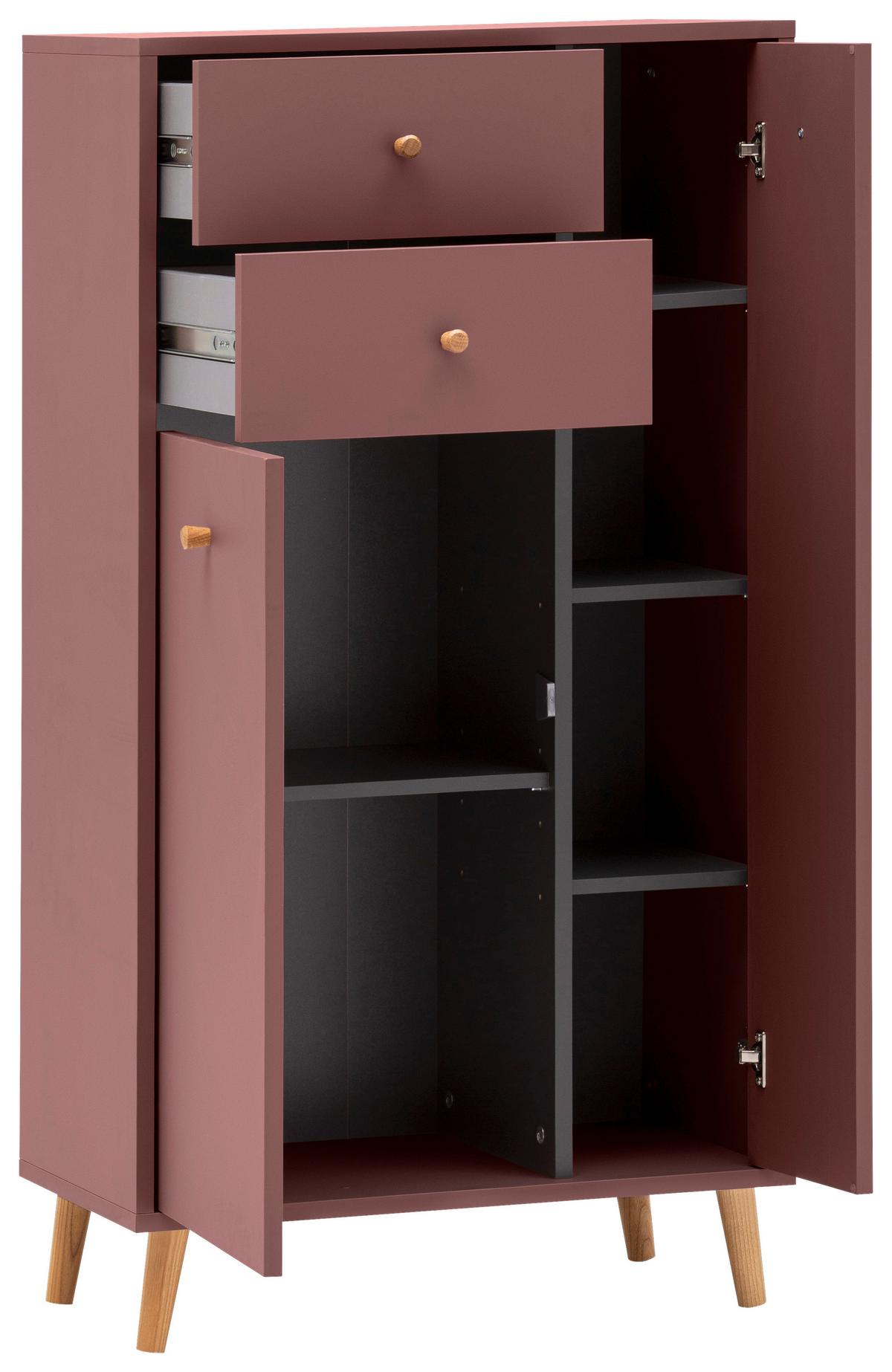 HIGHBOARD Bjarne Mauve B: 60,2cm - Mauve/Weiß, Design, Holzwerkstoff (60,2/113,4/33,05cm) - MID.YOU