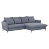 Eckschlafsofa Walker Blau S: 274 cm - Blau/Buchefarben, Design, Textil (274/170cm) - Livetastic