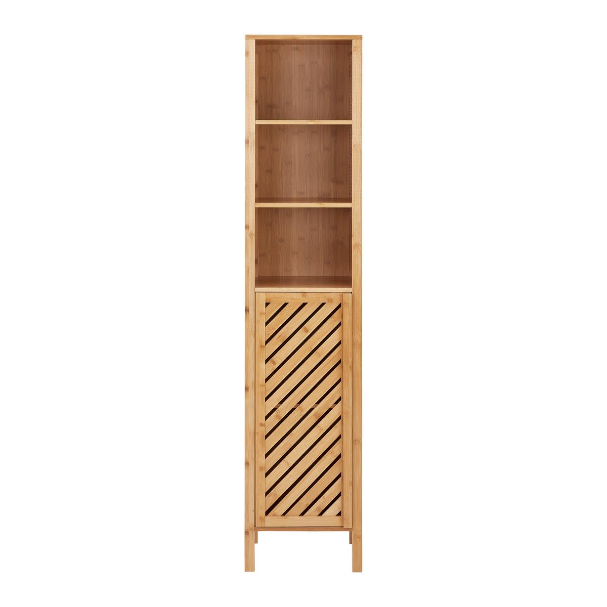 Vysoká skrinka BONNY prírodné farby - prírodná farba, Modern, prírodné materiály (35/160/36cm) - P & B