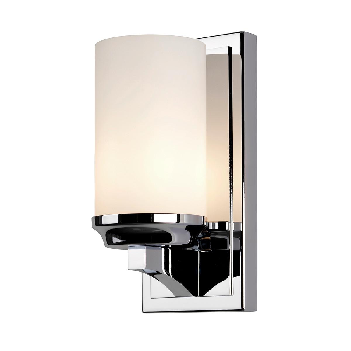 Bad-Wandleuchte IP44 Chromfarben L: 11,4 cm - Chromfarben, Basics, Glas/Metall (11.4/12,9/24,1cm) - Elstead Lighting