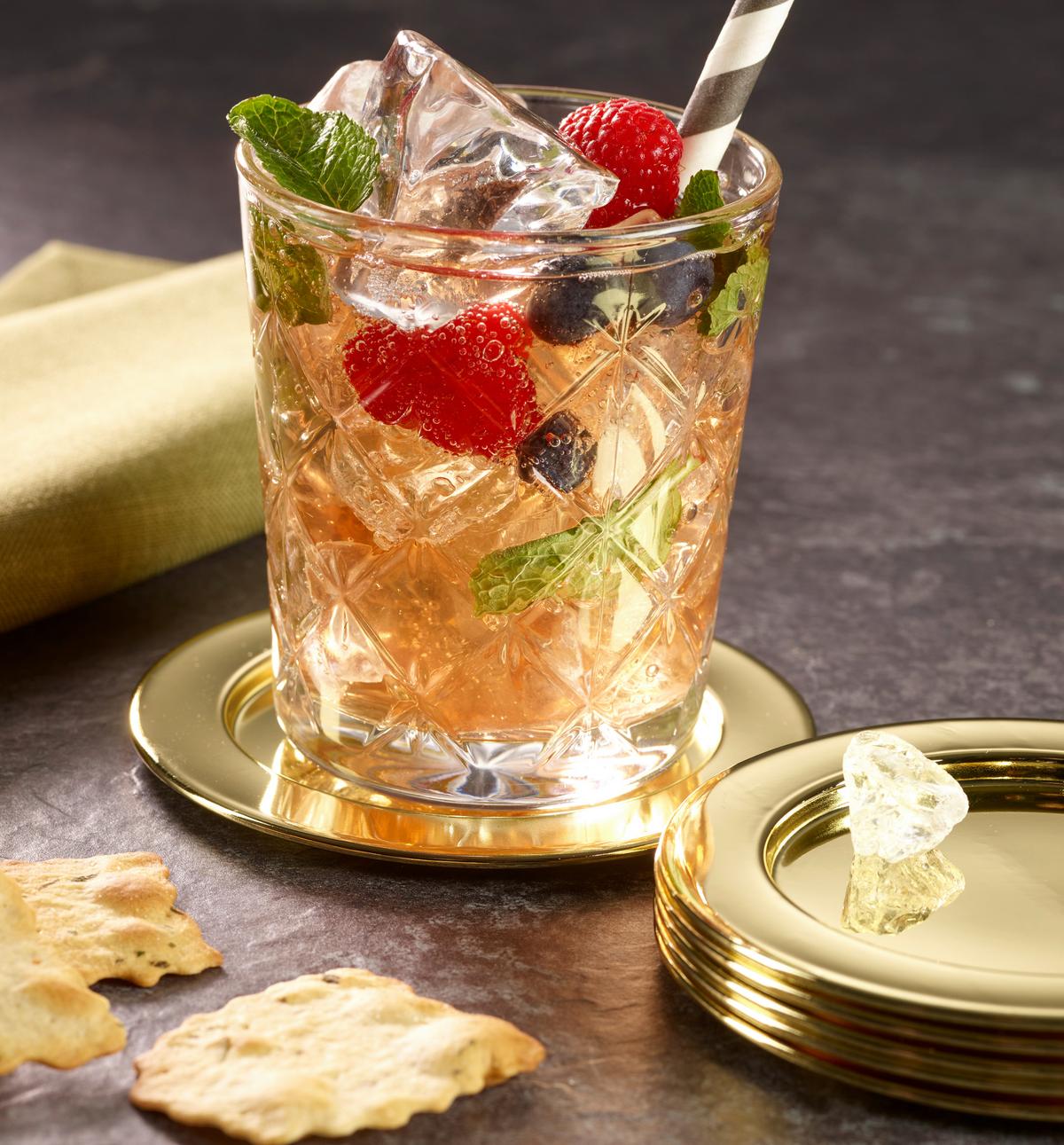 Untersetzer Echtwerk Glasuntersetzer-Set - Goldfarben, Design, Metall (10,9cm) - Echtwerk