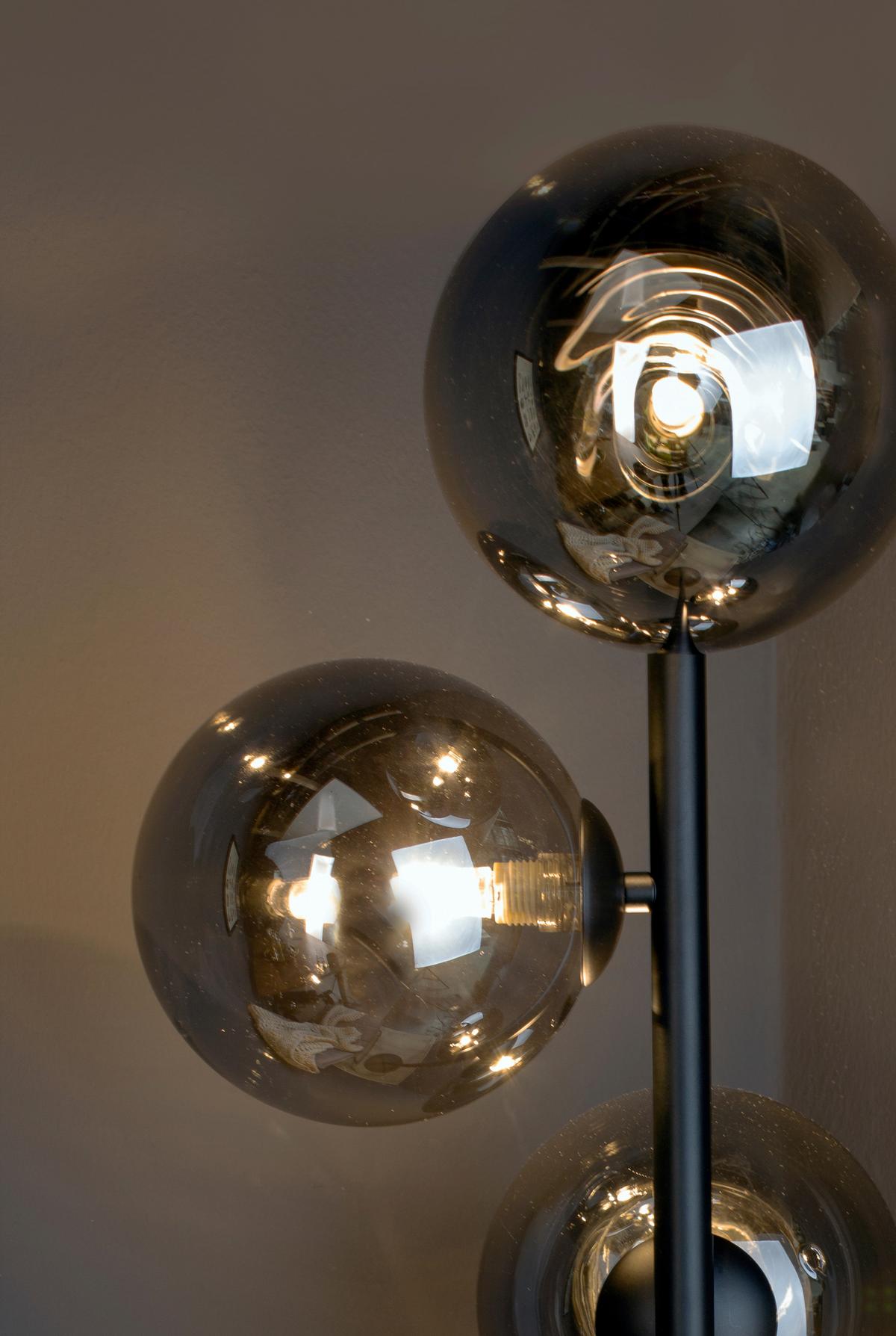Stehleuchte 9120-Pt4 Nero - Schwarz, Design, Glas/Metall (34,5/160cm)