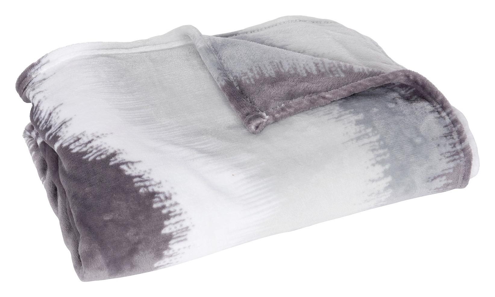Kuscheldecke Silberfarben in Batikoptik