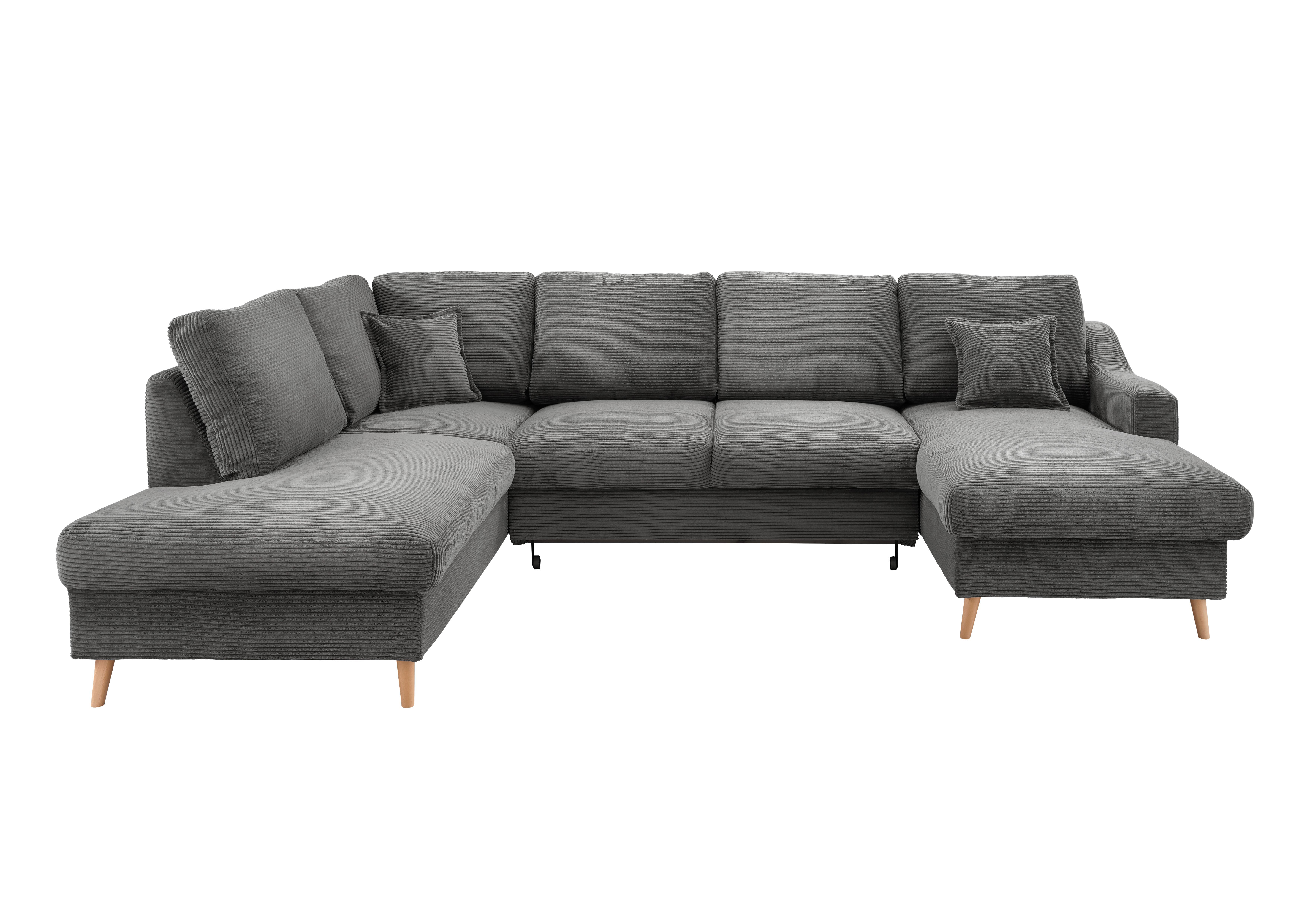 Wohnlandschaft Valentina - Naturfarben/Grau, KONVENTIONELL, Textil (200/301/150cm) - P & B