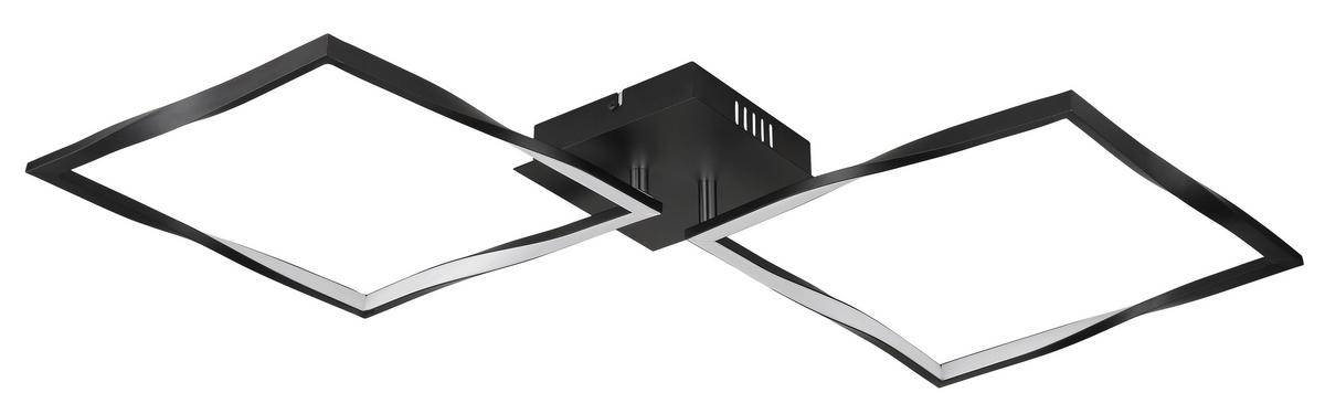 Led-deckenleuchte 67213d - Opal/Schwarz, Basics, Kunststoff/Metall (86,5/40/8,8cm) - Globo