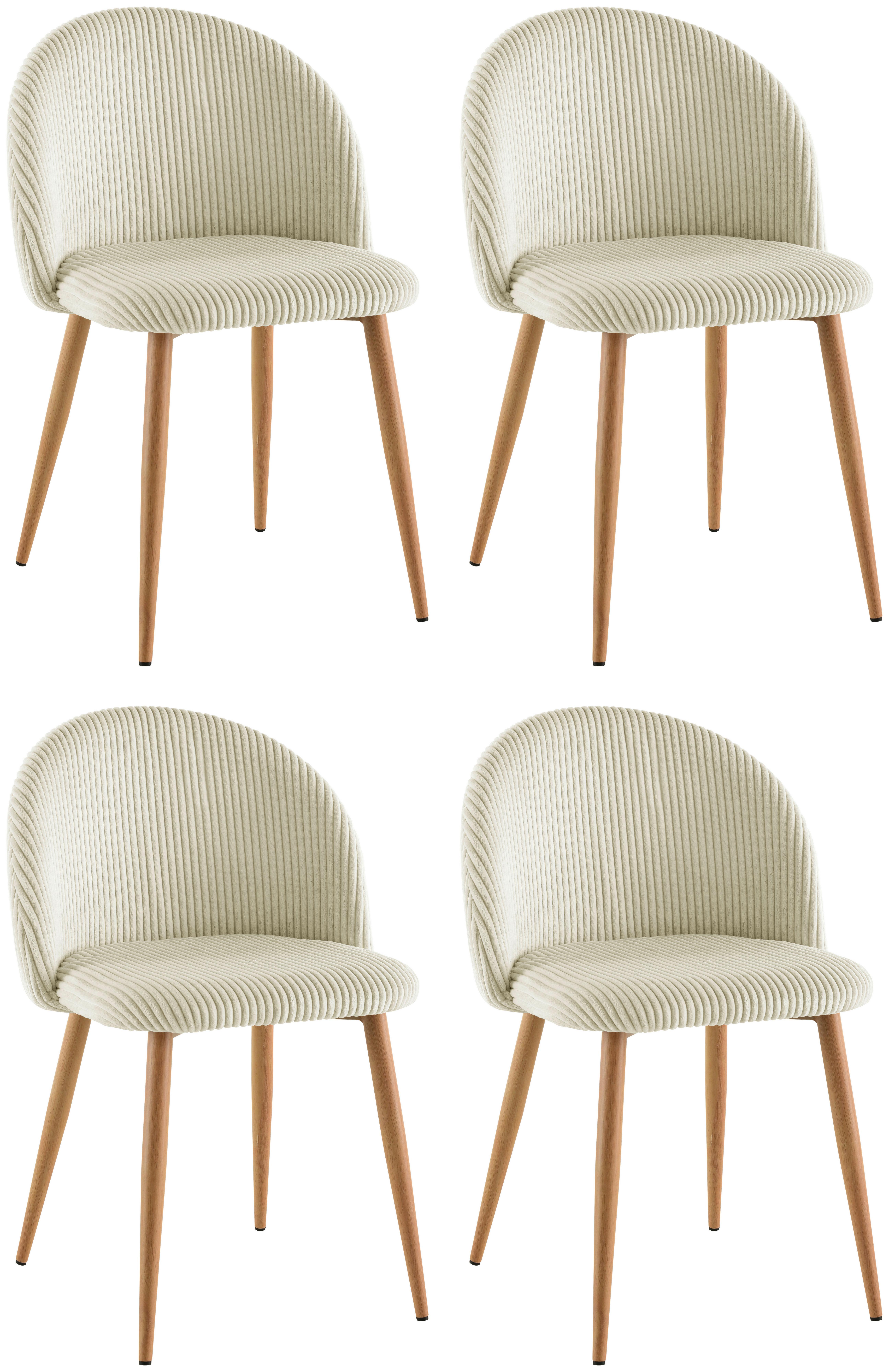 Stuhl-Set Emilio - Eichefarben/Beige, LIFESTYLE, Holz/Textil (51/78/52cm) - Livetastic