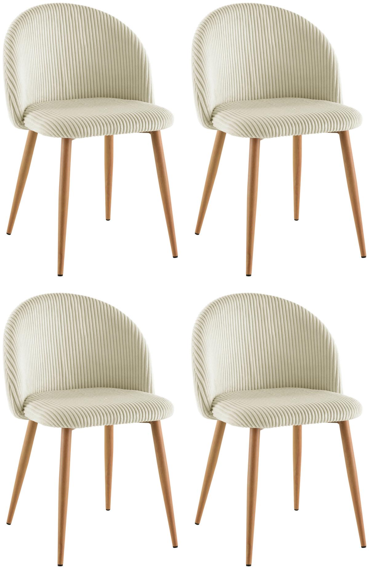 Stuhl-Set Emilio - Eichefarben/Beige, LIFESTYLE, Holz/Textil (51/78/52cm) - Livetastic