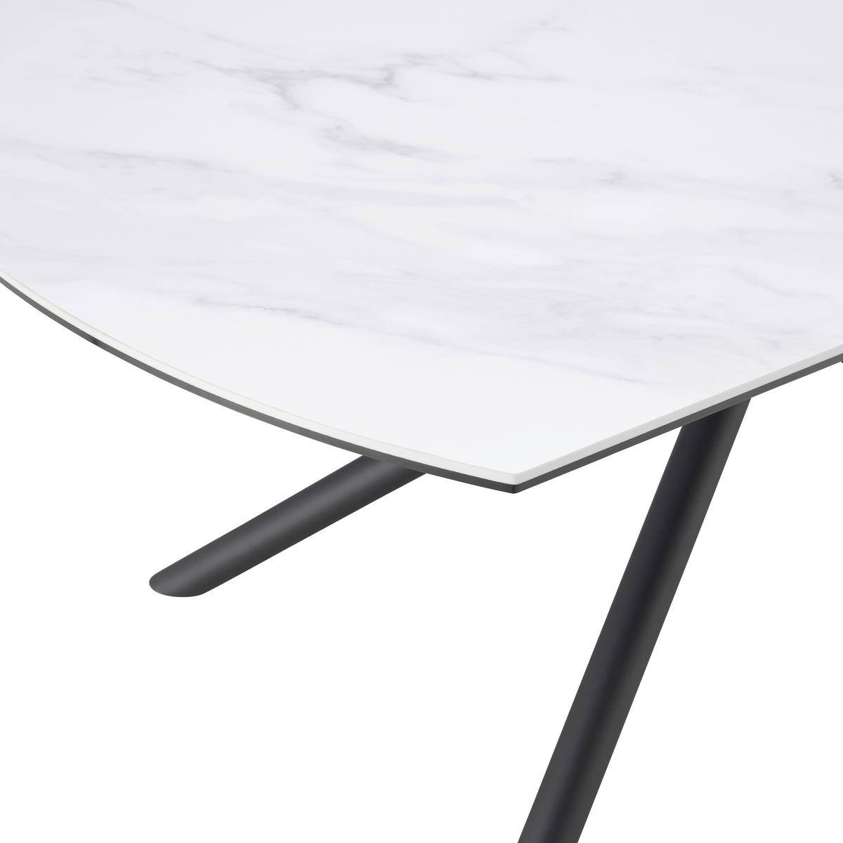 Esstisch Tiana - Schwarz/Weiß, LIFESTYLE, Glas/Keramik (90-140/76/140cm) - MID.YOU