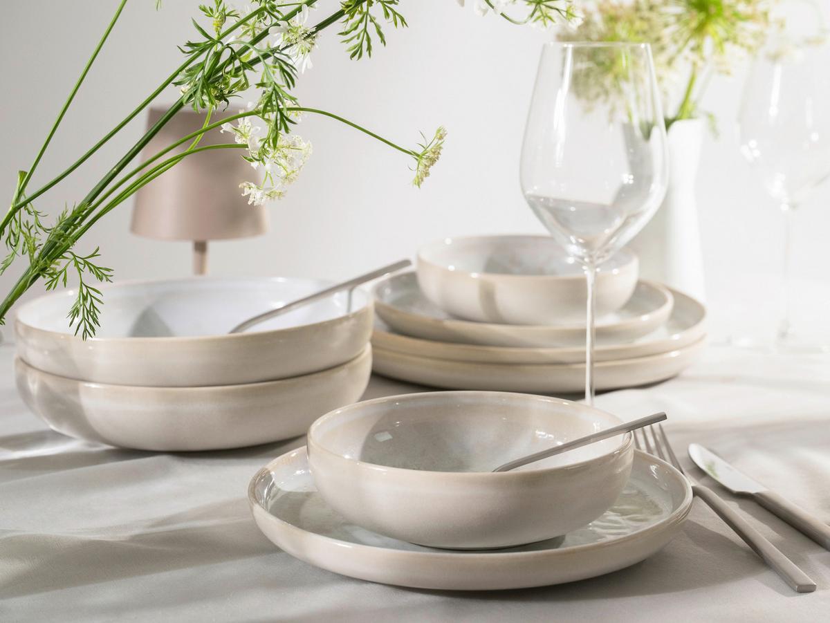 Tafelserviceset YUKi Steinzeug, Weiß, 8 -Teilig. - Weiß, Basics, Keramik - Creatable