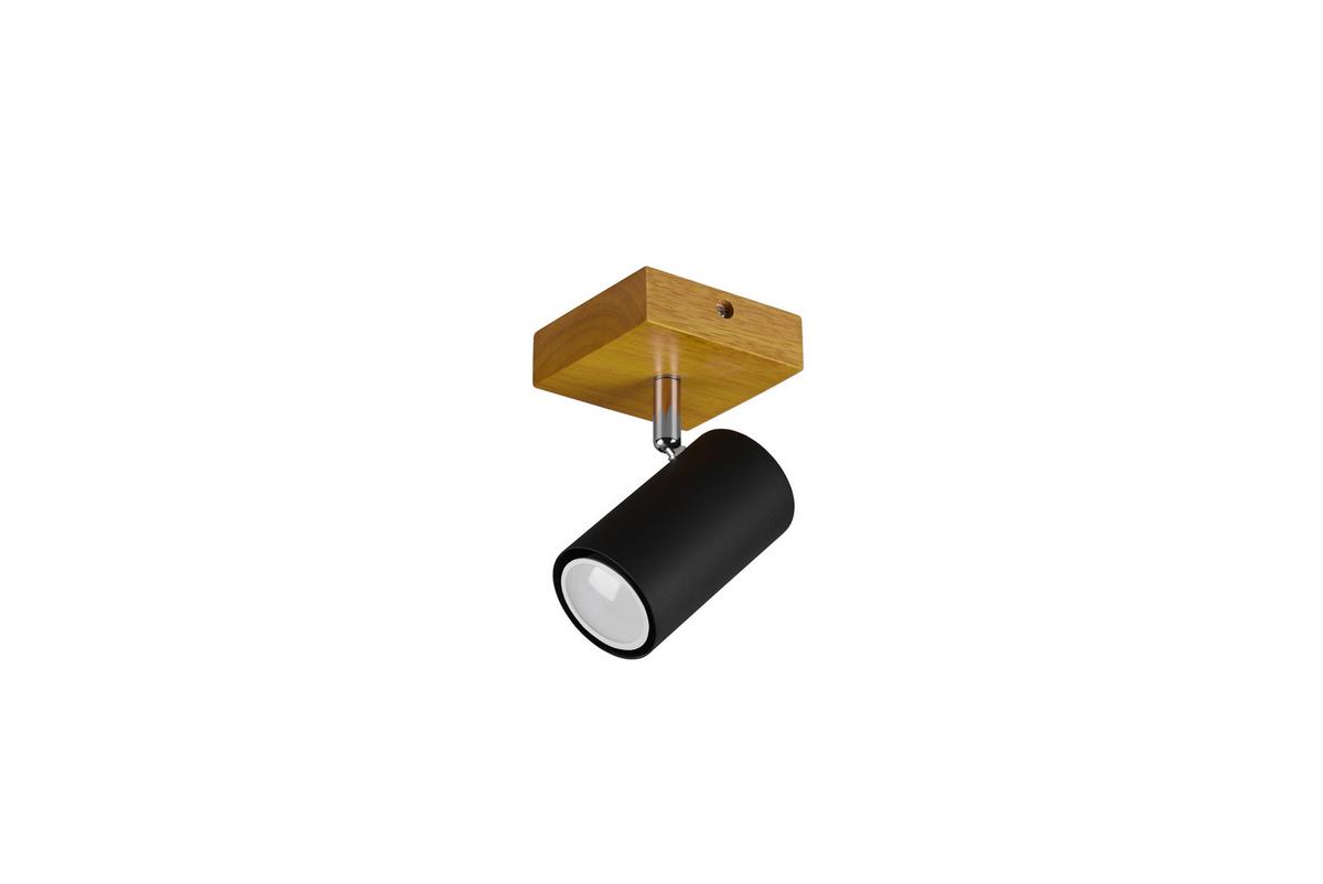 Strahler Spot Marley 1-Flammig verstellbar L: 9 cm - Schwarz, Design, Holz/Metall (9/16/12cm) - Trio Leuchten