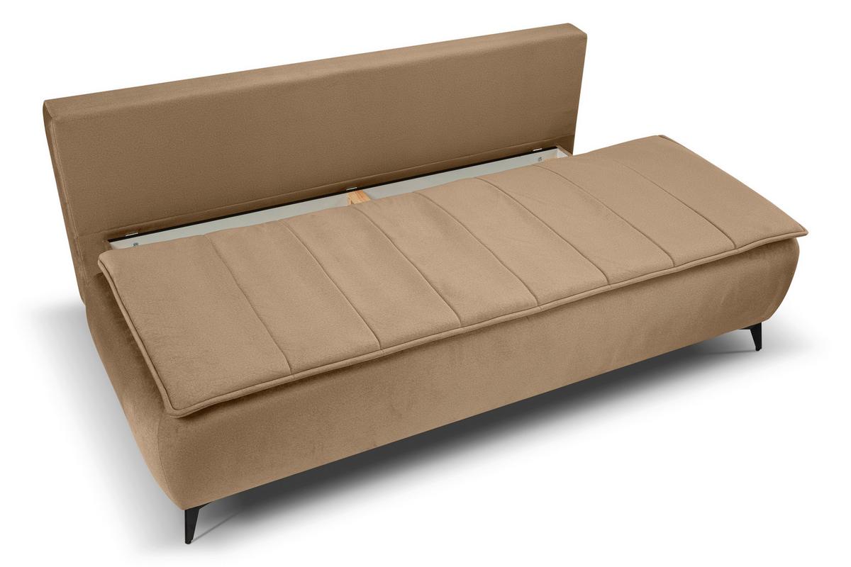 Schlafsofa Sendi Beigebraun B: 210cm - Beigebraun/Schwarz, Basics, Holz/Textil (210/103/90cm) - MID.YOU