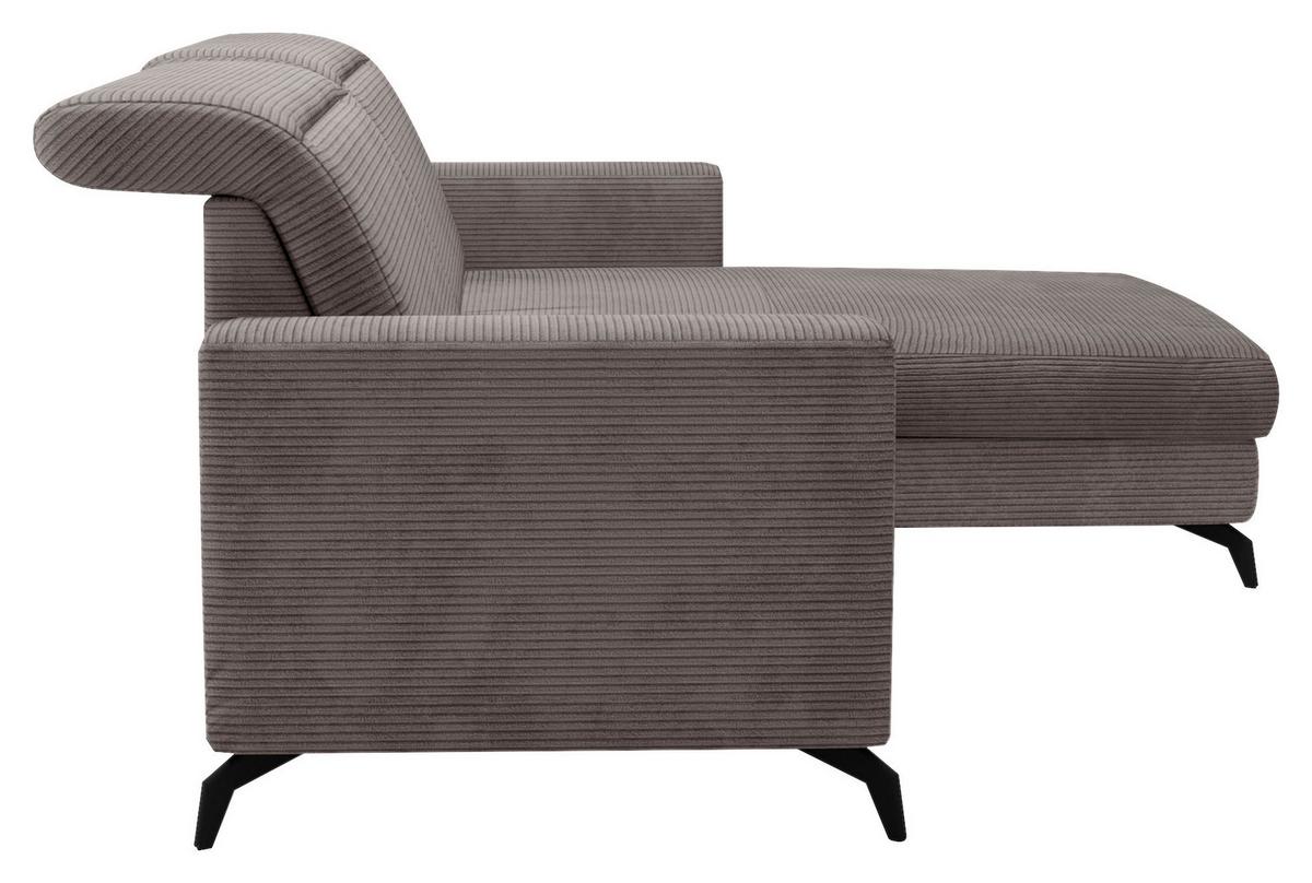 Ecksofa Bolero taupe mit Kopfteilverstellung 290x178 cm - Taupe/Schwarz, KONVENTIONELL, Textil (290/178cm) - Sit & More