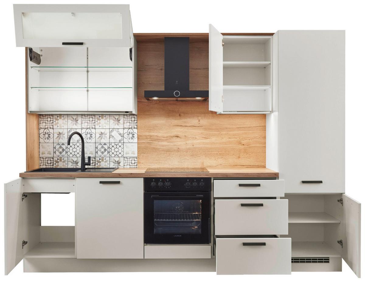 Küchenblock Sofia - Eichefarben/Magnolie, Design, Holzwerkstoff (293cm) - Vertico