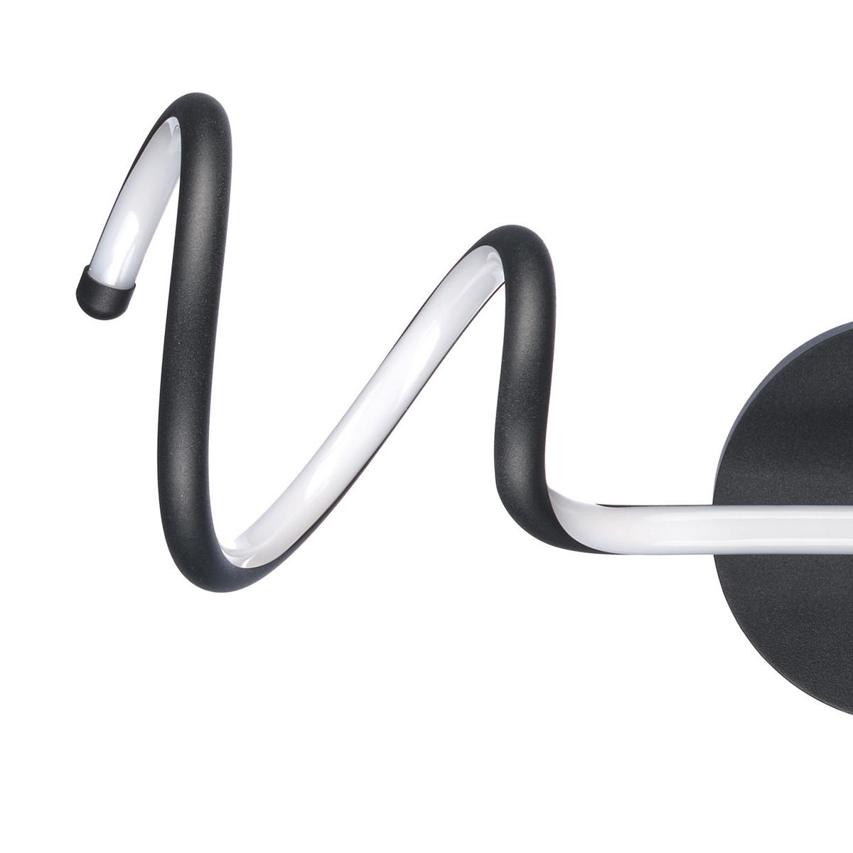 LED-Wandleuchte Twist Schwarz Hg L: 20 cm - Schwarz Hochglanz, Design, Metall (20/16/48cm)