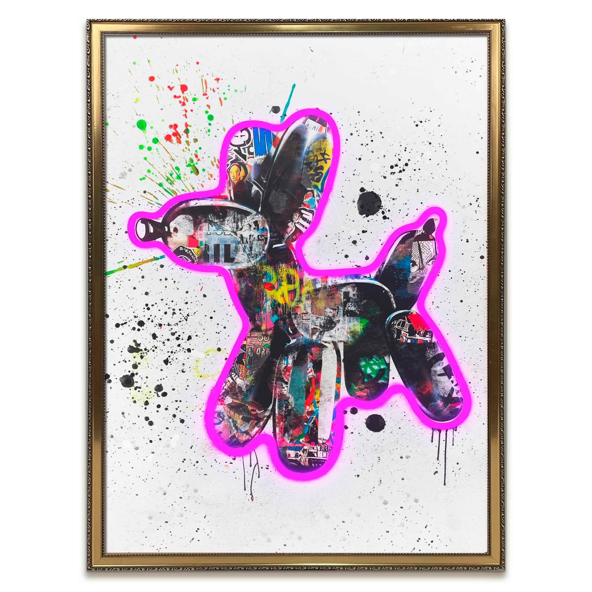 Bild Dog Graffiti - Magenta/Schwarz, Basics, Holzwerkstoff/Kunststoff (50/70/3,5cm)