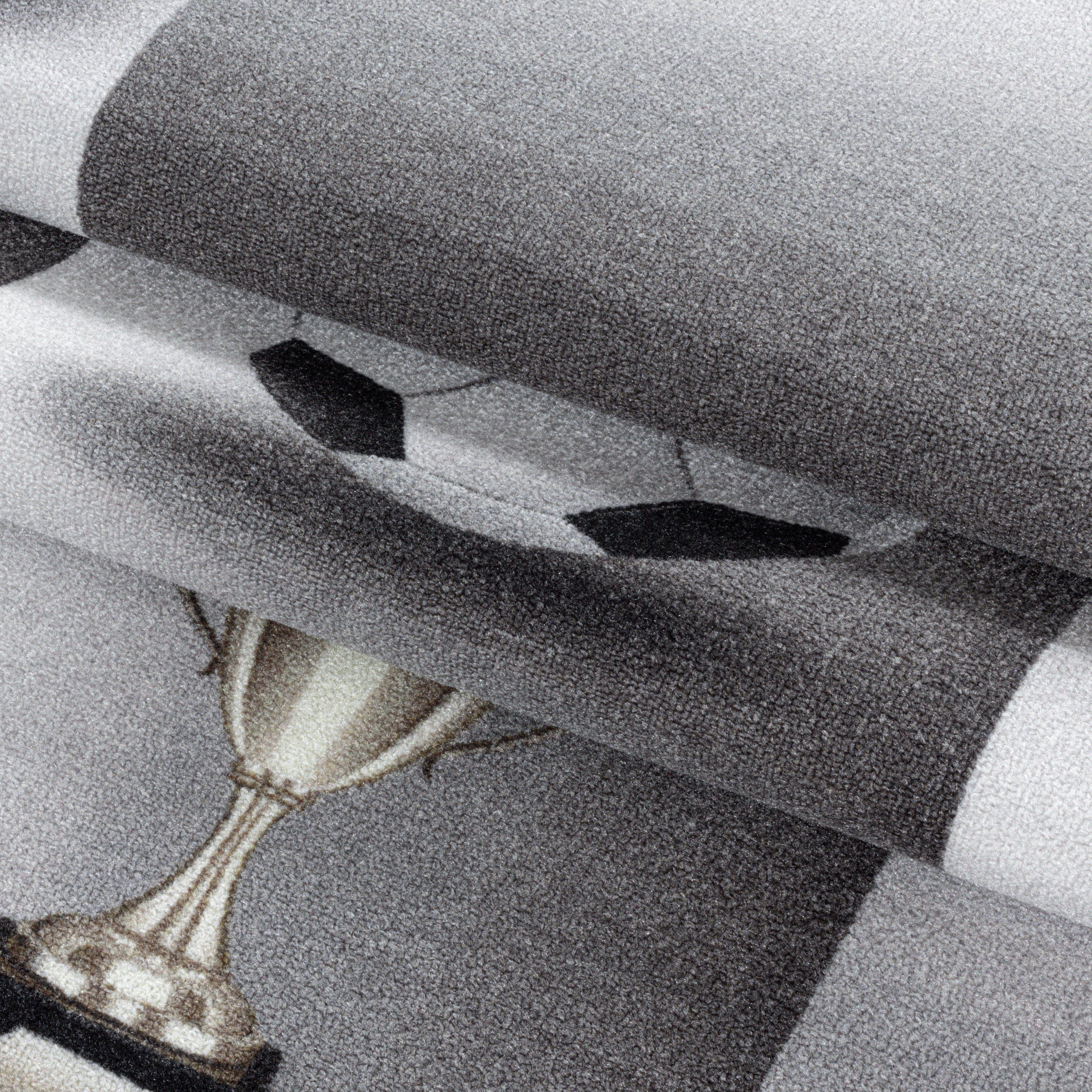 Kinderteppich Fußball Grau Play 80x120 cm