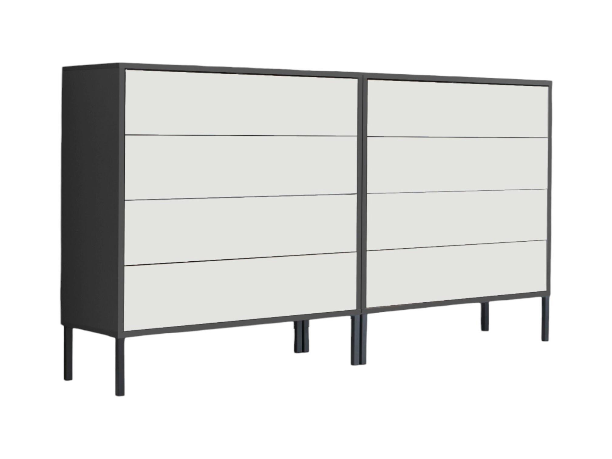 SIDEBOARD Mailand1B:158cm Anthrazit/Weiß - Anthrazit/Weiß, MODERN, Holzwerkstoff (158/86/33cm) - MID.YOU