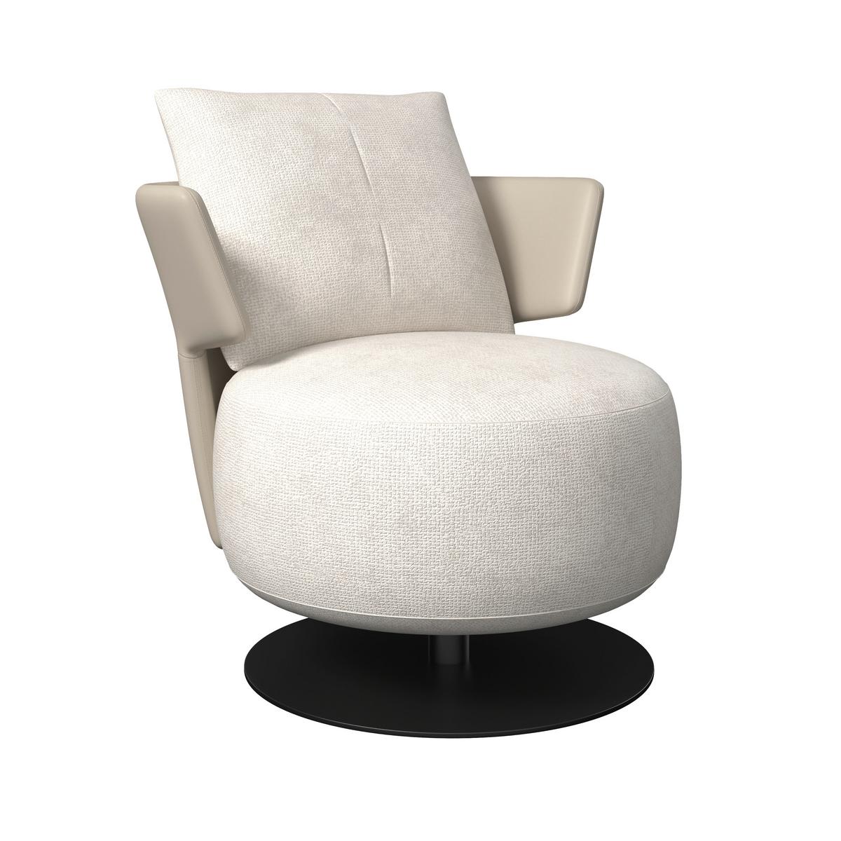 Kreslo NORA, béžová - čierna/béžová, Modern, kov/drevo (80/80/80cm) - Bessagi Home