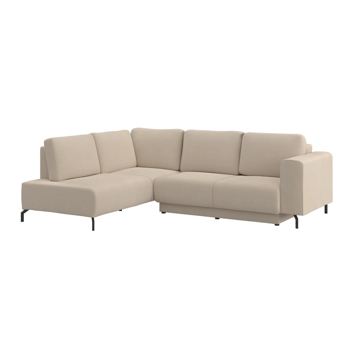 Rohová sedačka VENI, ľavá, béžový menčester - čierna/béžová, Modern, textil (210/272cm) - Ondega