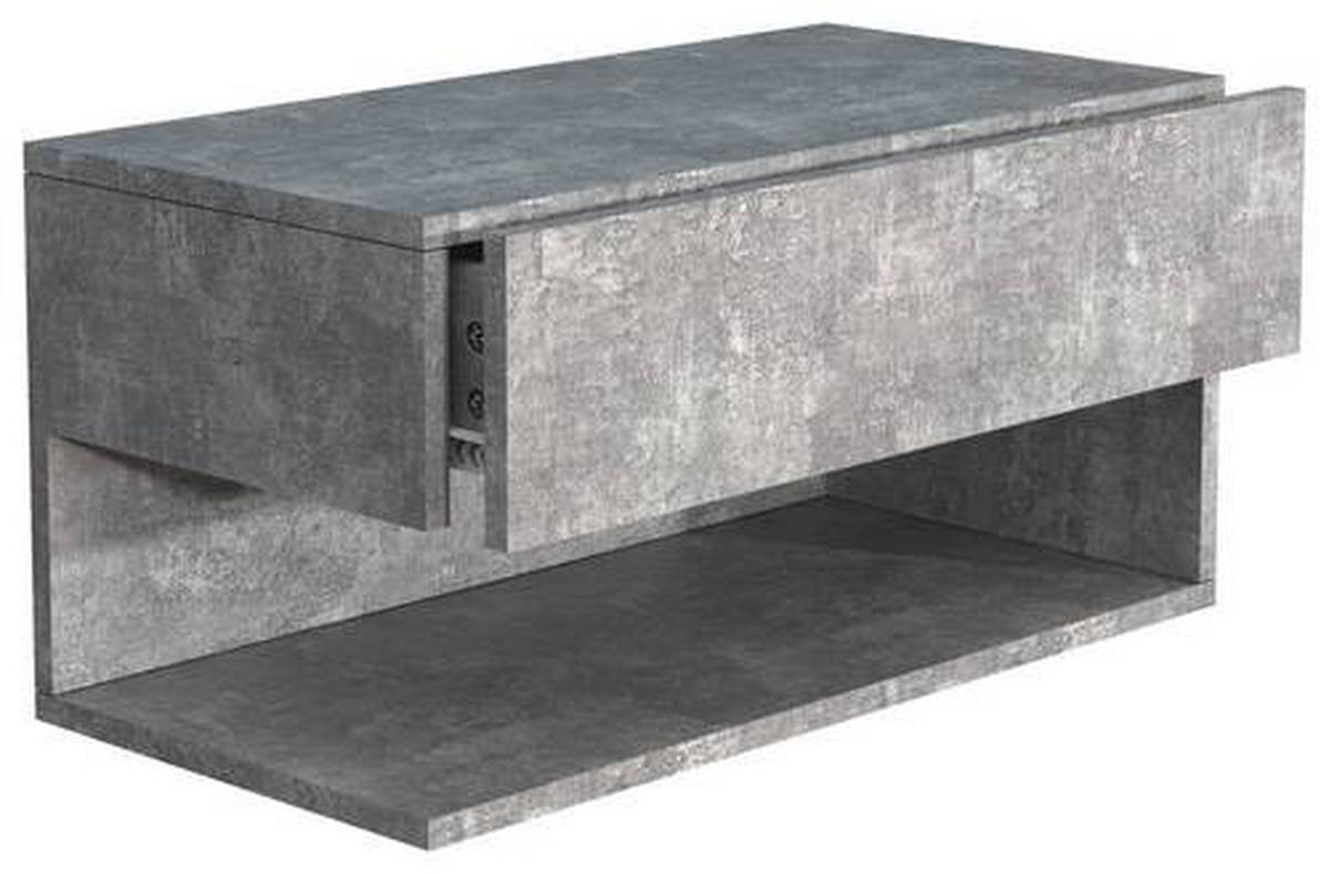 Nachtkästchen Usal Xl B: 60 Cm Grau - Grau, MODERN, Holzwerkstoff (60/30/32cm) - MID.YOU