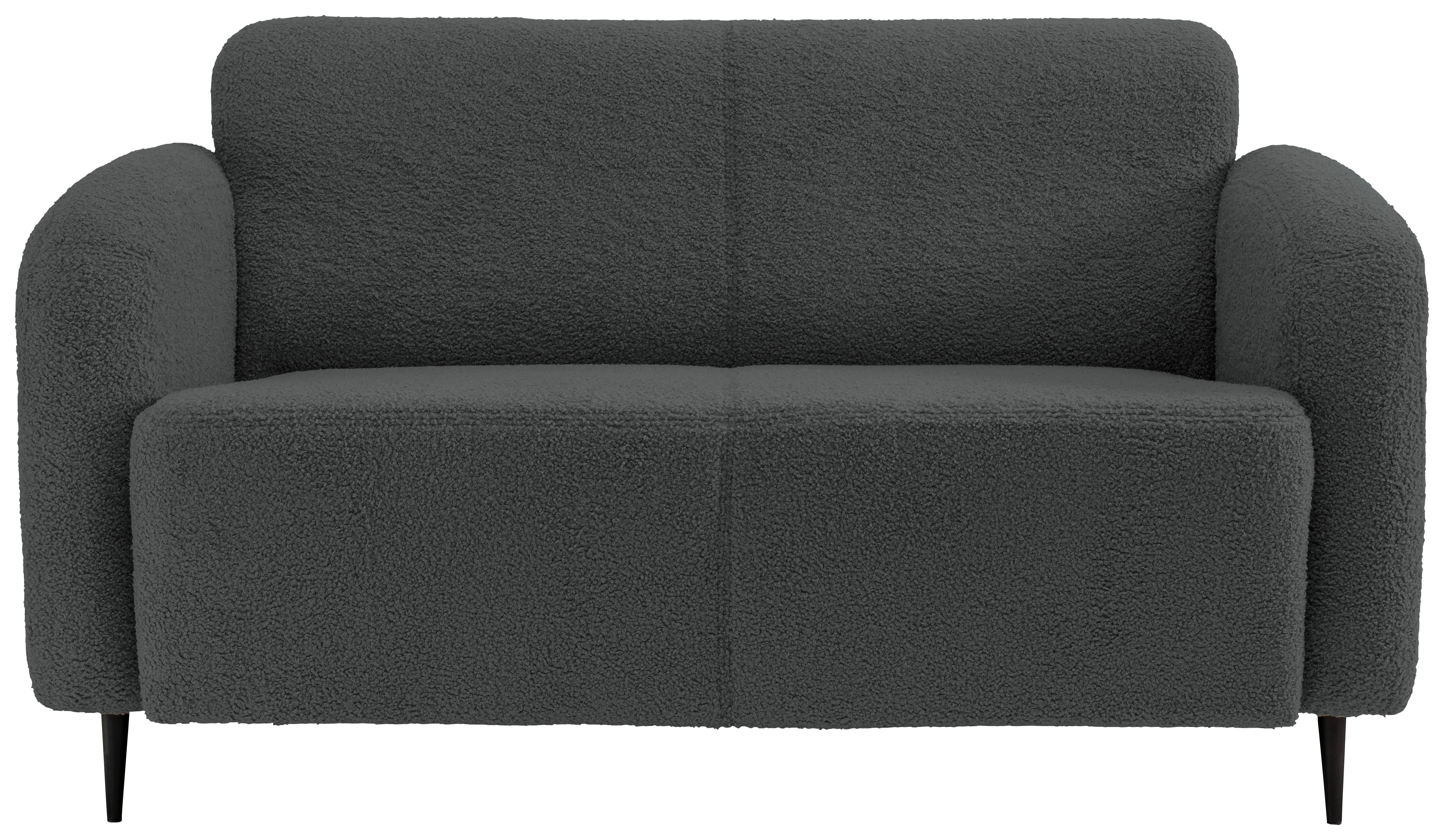 2-sitzer-sofa Marone Anthrazit Teddystoff - Anthrazit/Schwarz, MODERN, Textil (140/76/90cm) - Livetastic