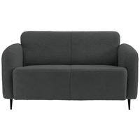 2-Sitzer-Sofa Marone Anthrazit Teddystoff - Anthrazit/Schwarz, MODERN, Textil (140/76/90cm) - Livetastic