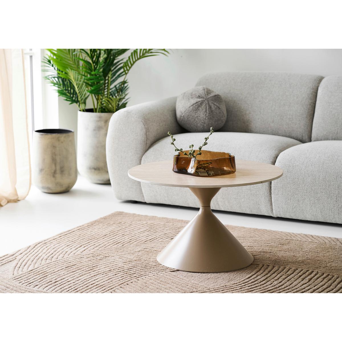 Couchtisch Annecy Sandfarben B: 70cm - Sandfarben, Design, Stein/Metall (70/70/41cm) - MID.YOU