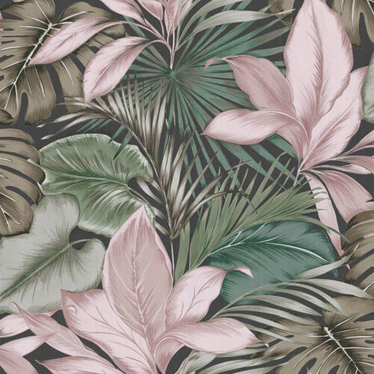 Vliestapete Indra Grün/Pink, 52x1000 cm - Pink/Grün, Basics, Papier/Kunststoff (52/1000cm)