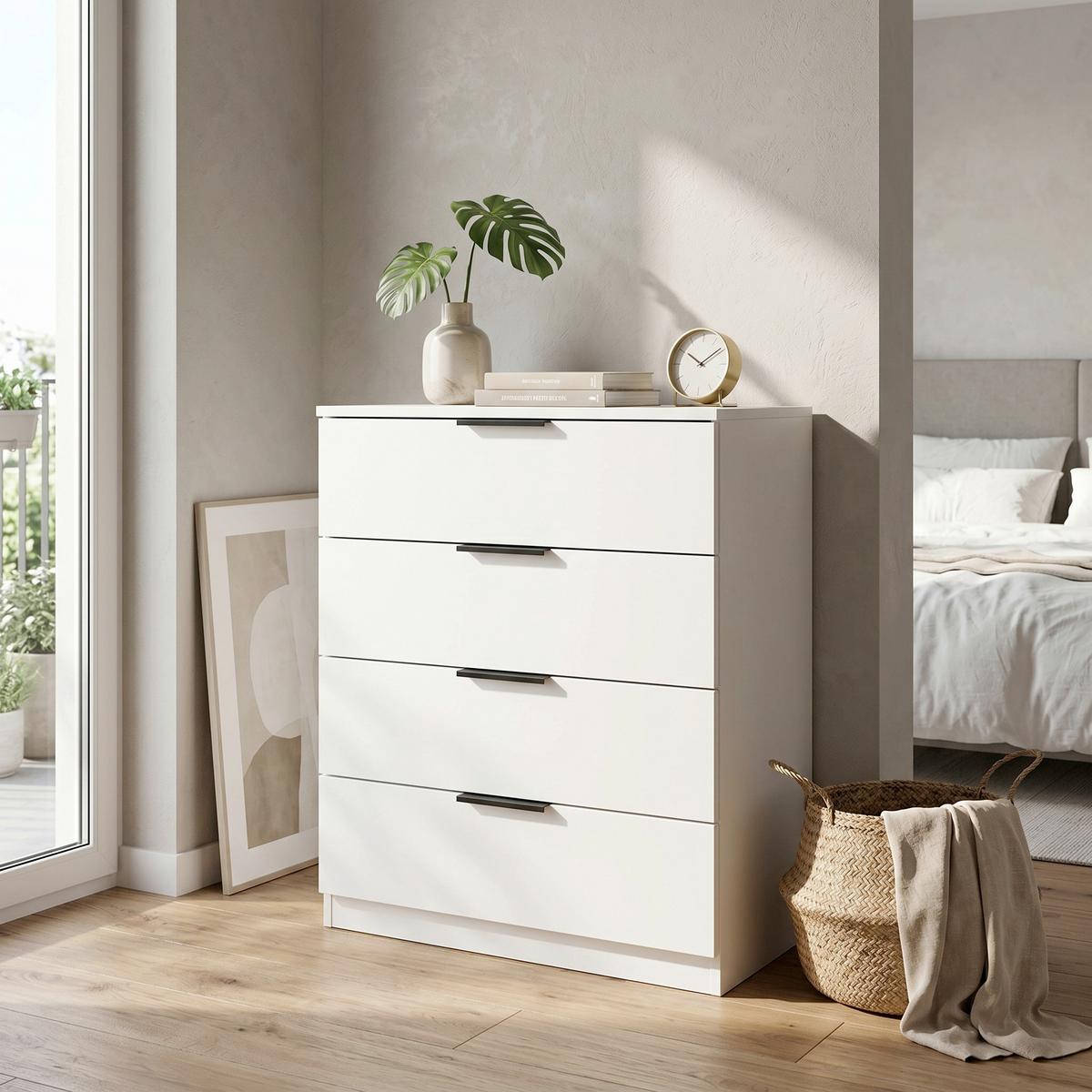 Komód Kopenhagen - fehér, Design, faalapú anyag (74/80/35cm) - Livetastic