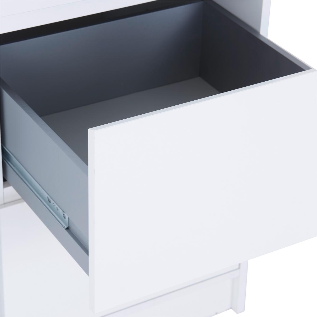 Drehtürenschrank 146,8cm Basit Weiß Dekor - Weiß, KONVENTIONELL, Holzwerkstoff (146,8/205,5/56,6cm)