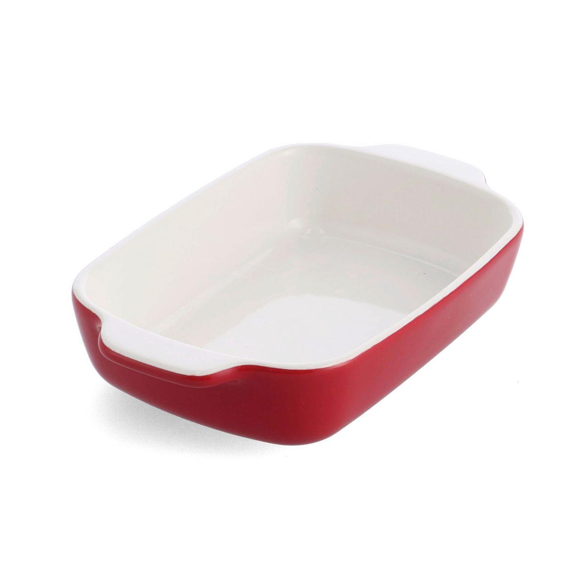 Auflaufform Stoneware Rot/weiß B: 15 Cm - Rot/Weiß, Basics, Naturmaterialien/Keramik (15cm) - Kitchenaid
